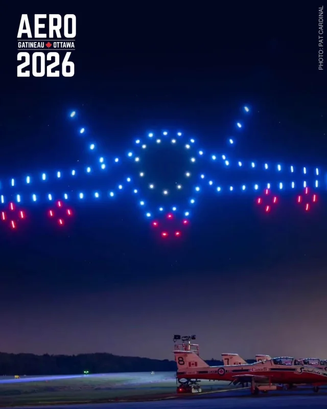 ✨ Annonce de participant ✨

Préparez-vous à un spectacle nocturne spectaculaire au spectacle aérien Aero Gatineau-Ottawa 2026 avec Groupe Royal Pyro / Fusion Drone Shows ! 

Au crépuscule, 130 drones synchronisés illumineront le ciel de Gatineau dans une performance époustouflante alliant art et technologie de pointe. Attendez-vous à des visuels immersifs, des surprises et un moment magique inoubliable !

–

✨ Performer Announcement ✨

Get ready for a spectacular night at the 2026 Aero Gatineau-Ottawa Airshow with Groupe Royal Pyro / Fusion Drone Shows! 

At dusk, 130 synchronized drones will light up the Gatineau sky in a breathtaking performance that blends art and cutting-edge technology. Expect immersive visuals, surprises, and a magical experience that will leave you in awe!

#aerogatineauottawa2026 #droneshow