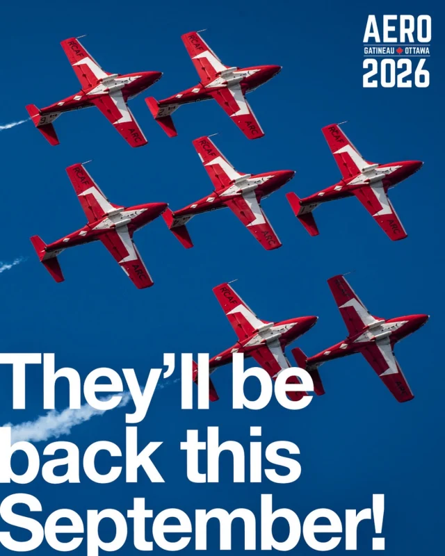 Missed seeing the @cfsnowbirds on Canada Day? You’ve got one more chance!

Catch the iconic Canadian Forces Snowbirds at one of their final air show performances at AERO Gatineau-Ottawa this September. ✈️

Tickets are selling fast. Get yours today!

🔗 aerogatineauottawa.com/tickets/