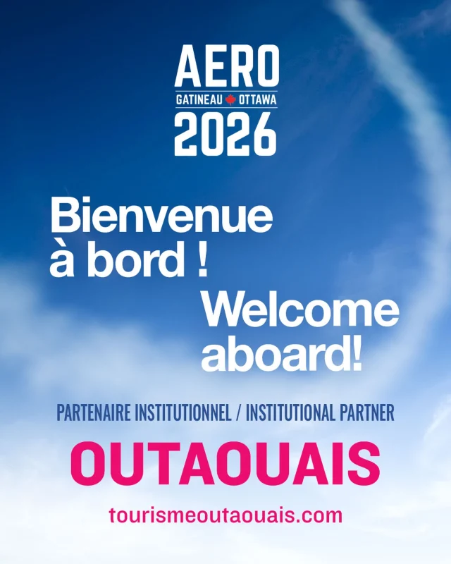 Nous sommes ravis de nous associer à 🌲 Tourisme Outaouais 🌲 en tant que l’un de nos partenaires institutionnels pour Aero Gatineau-Ottawa 2026. Leur soutien continu en tant que partenaire institutionnel nous aide à attirer de nombreux visiteurs dans la région. Nous sommes reconnaissants de ce partenariat.
–
We’re delighted to partner with 🌲 Tourisme Outaouais 🌲 as one of our Institutional Sponsors for Aero Gatineau-Ottawa 2026. Their continuing support as an Institutional Sponsor helps us bring many visitors to the region. We’re grateful for their partnership.

#aerogatineauottawa2026