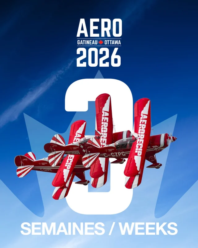 ✈️ PLUS QUE 3 SEMAINES ! 🇨🇦 Les billets partent vite! 🎟️ Procurez-vous les vôtres dès maintenant!
👉  aerogatineauottawa.com/fr/billets/

✈️ 3 WEEKS TO GO! 
Tickets are selling fast! 🎟️ Get yours now!
👉 aerogatineauottawa.com/tickets/