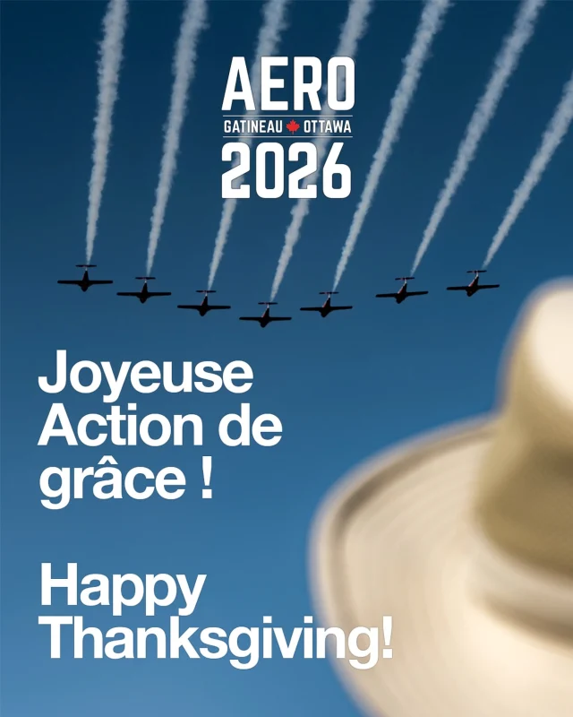 🍂🧡 Joyeuse Action de grâce de la part de toute l’équipe d’AÉRO Gatineau-Ottawa! 🦃✈️

En cette Action de grâce, nous sommes particulièrement reconnaissants envers notre merveilleuse communauté et toutes les personnes qui partagent notre passion pour l’aviation. Nous vous souhaitons, à vous et à vos proches, une magnifique Action de grâce remplie de gratitude, de joie et de beaux moments à partager.
—
🍂🧡 Happy Thanksgiving from all of us at AERO Gatineau-Ottawa! 🦃✈️

This Thanksgiving, we’re feeling especially grateful for our amazing community and everyone who shares our passion for aviation. Wishing you and your loved ones a wonderful Thanksgiving filled with gratitude, joy, and memorable moments.